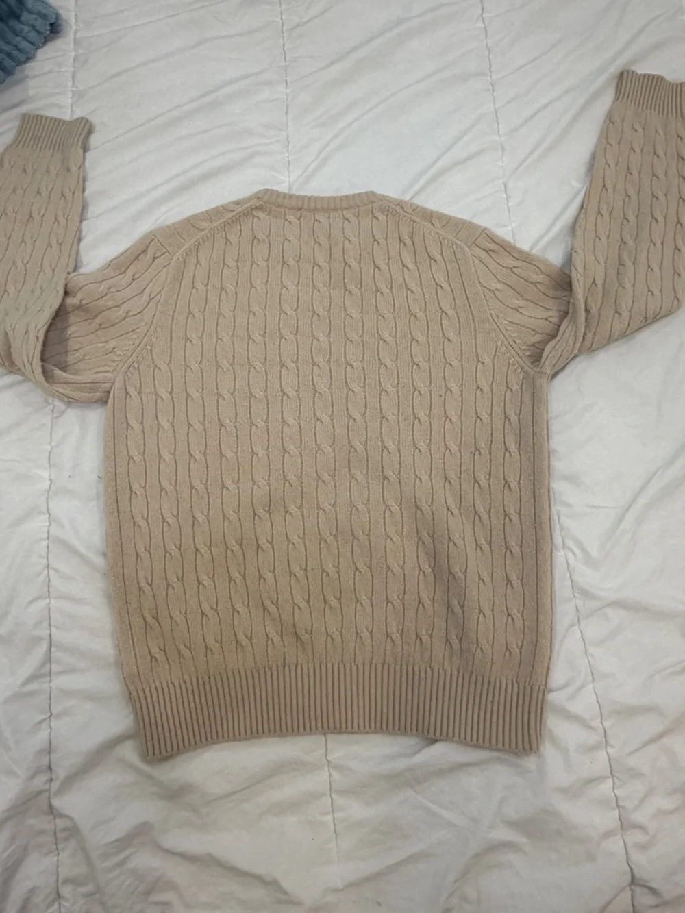J.CREW | wool and cashmere tan cable crewneck sweater men’s small